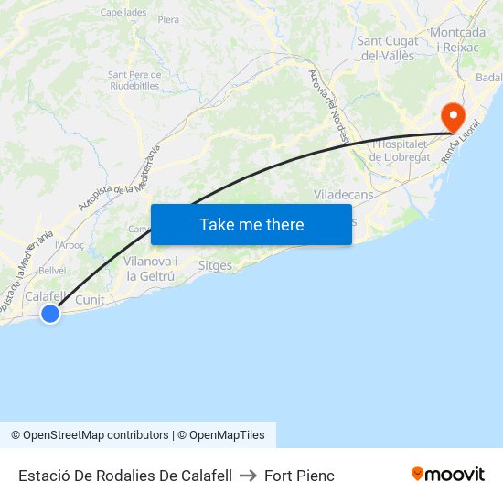Estació De Rodalies De Calafell to Fort Pienc map