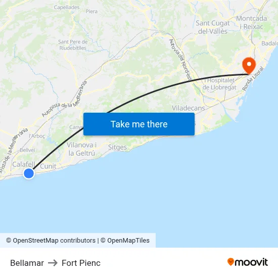 Bellamar to Fort Pienc map