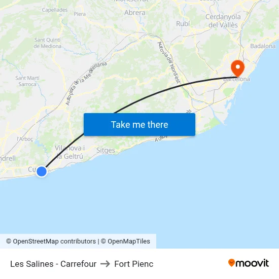 Les Salines - Carrefour to Fort Pienc map