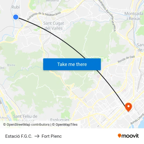 Estació F.G.C. to Fort Pienc map
