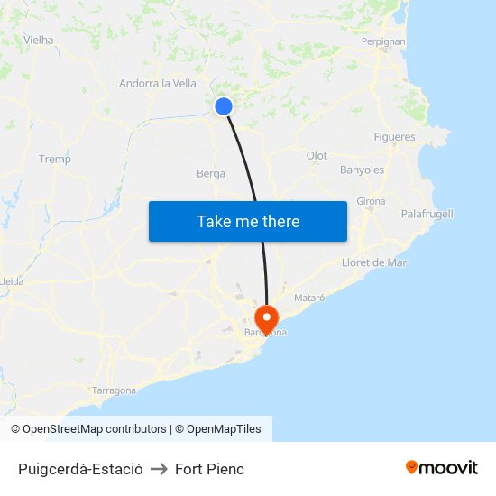 Puigcerdà-Estació to Fort Pienc map
