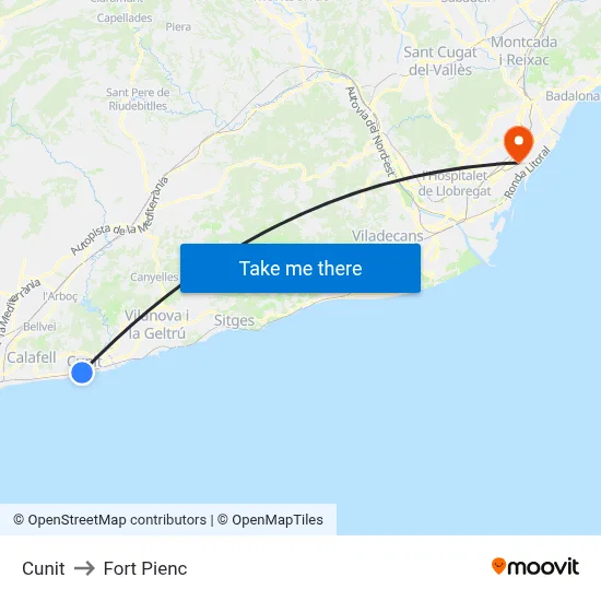 Cunit to Fort Pienc map