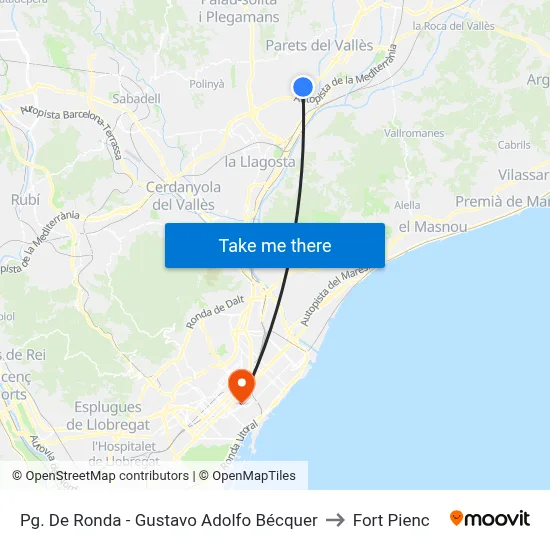 Pg. De Ronda - Gustavo Adolfo Bécquer to Fort Pienc map