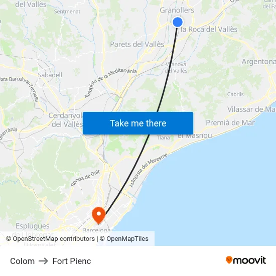 Colom to Fort Pienc map