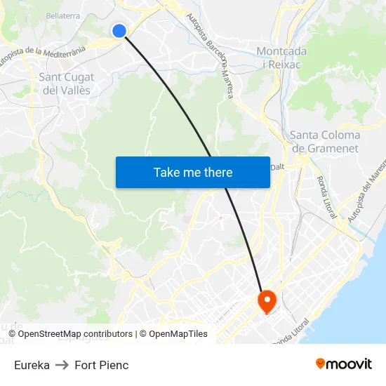 Eureka to Fort Pienc map
