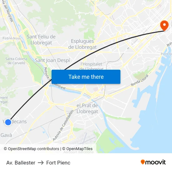 Av. Ballester to Fort Pienc map