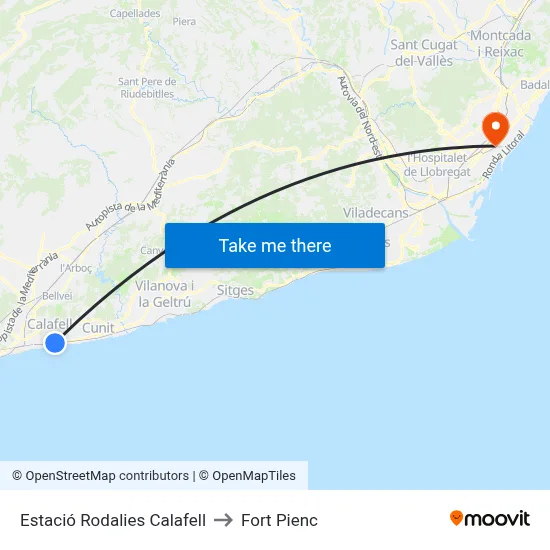 Estació Rodalies Calafell to Fort Pienc map