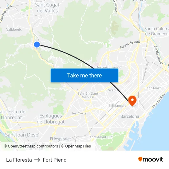 La Floresta to Fort Pienc map