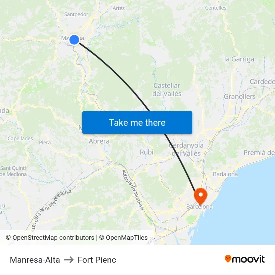 Manresa-Alta to Fort Pienc map