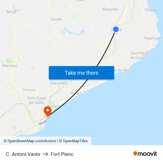 C. Antoni Varés to Fort Pienc map