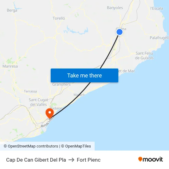 Cap De Can Gibert Del Pla to Fort Pienc map