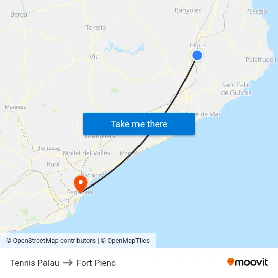Tennis Palau to Fort Pienc map