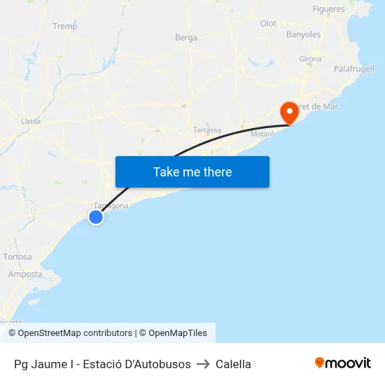 Pg Jaume I - Estació D'Autobusos to Calella map