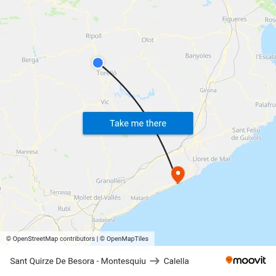 Sant Quirze De Besora - Montesquiu to Calella map