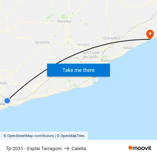 Tp-2031 - Esplai Tarragoní to Calella map
