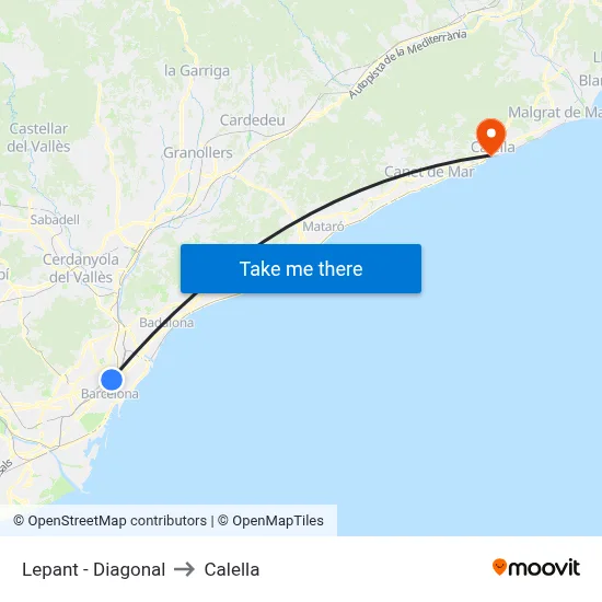 Lepant - Diagonal to Calella map