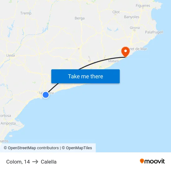 Colom, 14 to Calella map