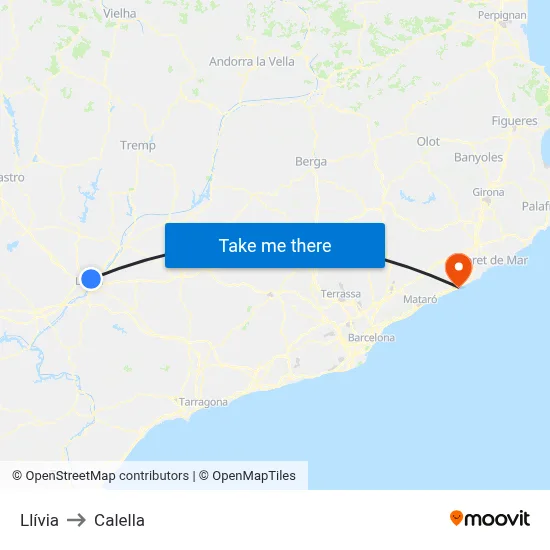 Llívia to Calella map