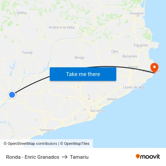 Ronda - Enric Granados to Tamariu map