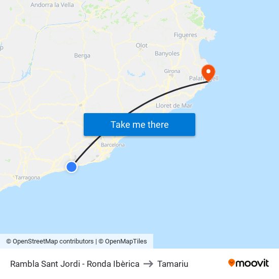 Rambla Sant Jordi - Ronda Ibèrica to Tamariu map