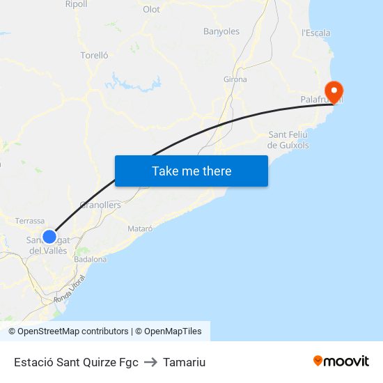 Estació Sant Quirze Fgc to Tamariu map
