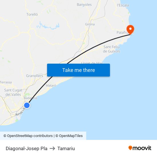 Diagonal-Josep Pla to Tamariu map