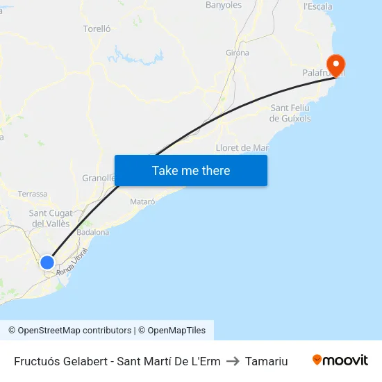 Fructuós Gelabert - Sant Martí De L'Erm to Tamariu map