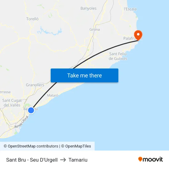 Sant Bru - Prim to Tamariu map
