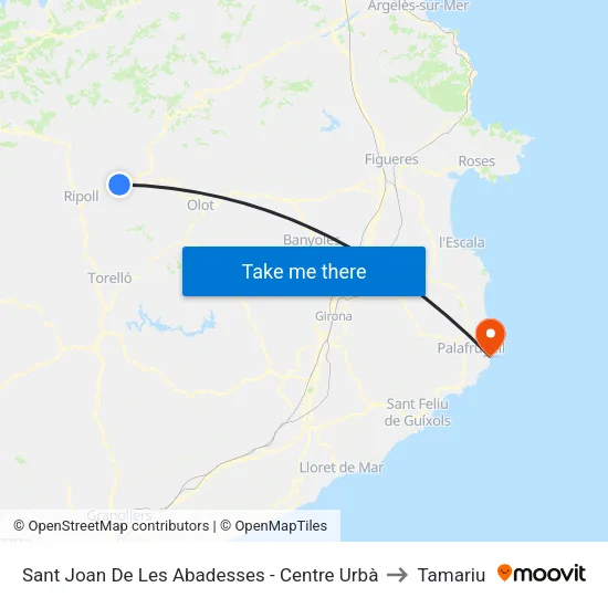 Sant Joan De Les Abadesses - Centre Urbà to Tamariu map