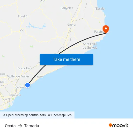 Ocata to Tamariu map