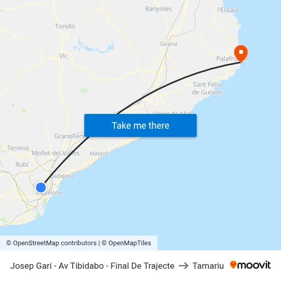 Josep Garí - Av Tibidabo - Final De Trajecte to Tamariu map