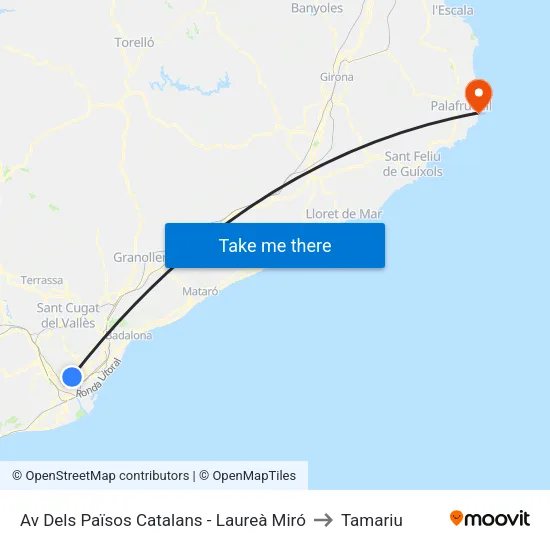 Av Dels Països Catalans - Laureà Miró to Tamariu map