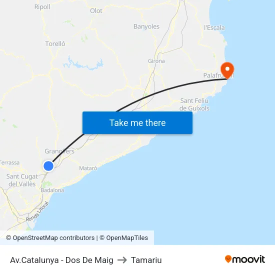 Av.Catalunya - Dos De Maig to Tamariu map