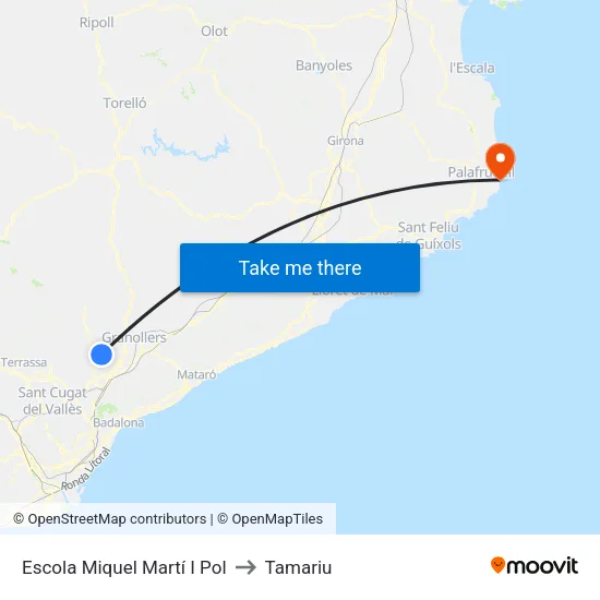 Escola Miquel Martí I Pol to Tamariu map