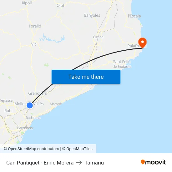 Can Pantiquet - Enric Morera to Tamariu map