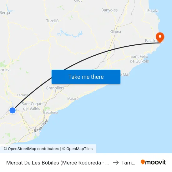 Mercat De Les Bòbiles (Mercè Rodoreda - Corbera) to Tamariu map