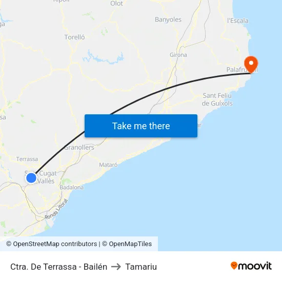 Ctra. De Terrassa - Bailén to Tamariu map