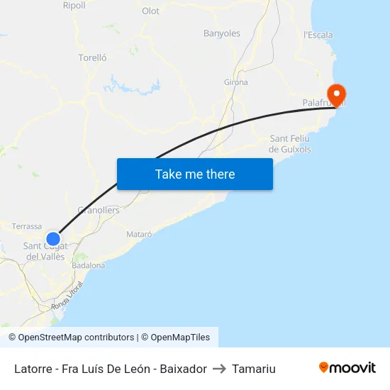 Latorre - Fra Luís De León - Baixador to Tamariu map