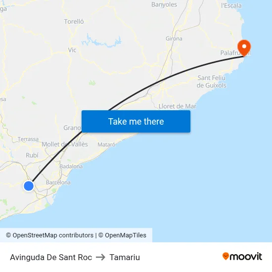 Avinguda De Sant Roc to Tamariu map