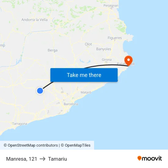 Manresa, 121 to Tamariu map