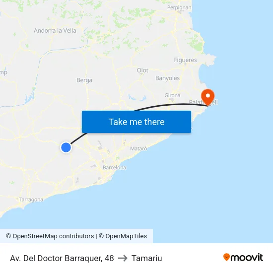 Av. Del Doctor Barraquer, 48 to Tamariu map