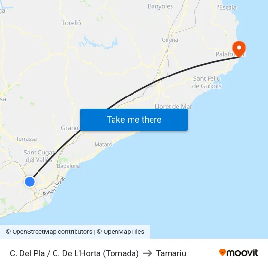 C. Del Pla / C. De L'Horta (Tornada) to Tamariu map