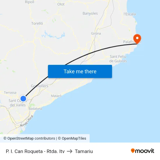 P. I. Can Roqueta - Rtda. Itv to Tamariu map