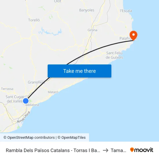 Rbla Dels Països Catalans - Torras I Bages to Tamariu map