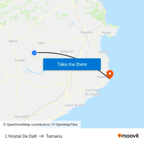 L'Hostal De Dalt to Tamariu map