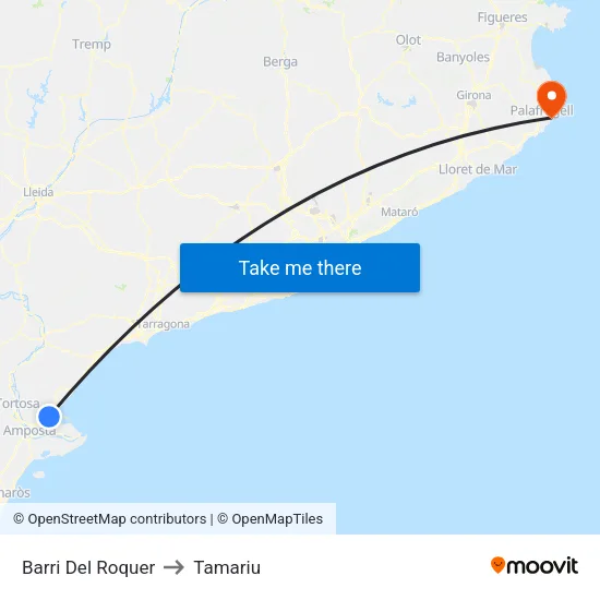 Barri Del Roquer to Tamariu map