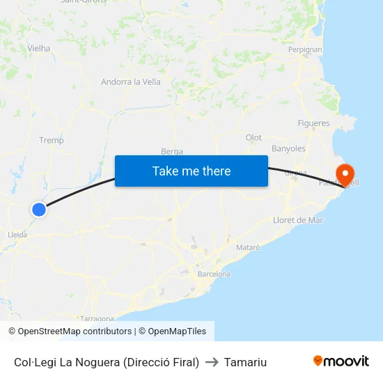 Col·Legi La Noguera (Direcció Firal) to Tamariu map
