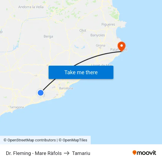 Dr. Fleming - Mare Ràfols to Tamariu map