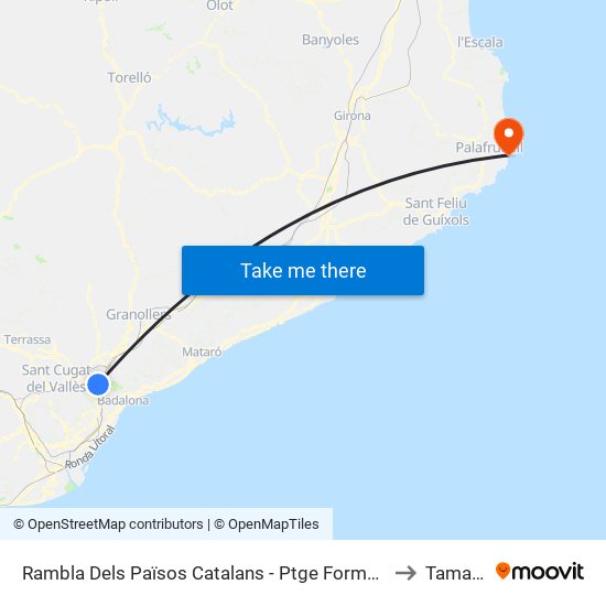 Rambla Dels Països Catalans - Ptge Formentera to Tamariu map