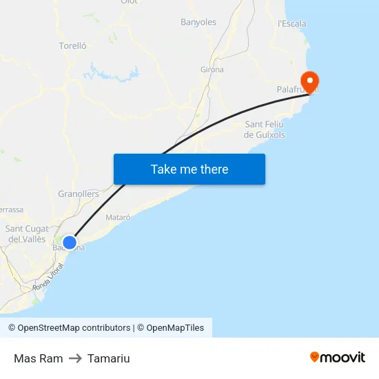 Mas Ram to Tamariu map